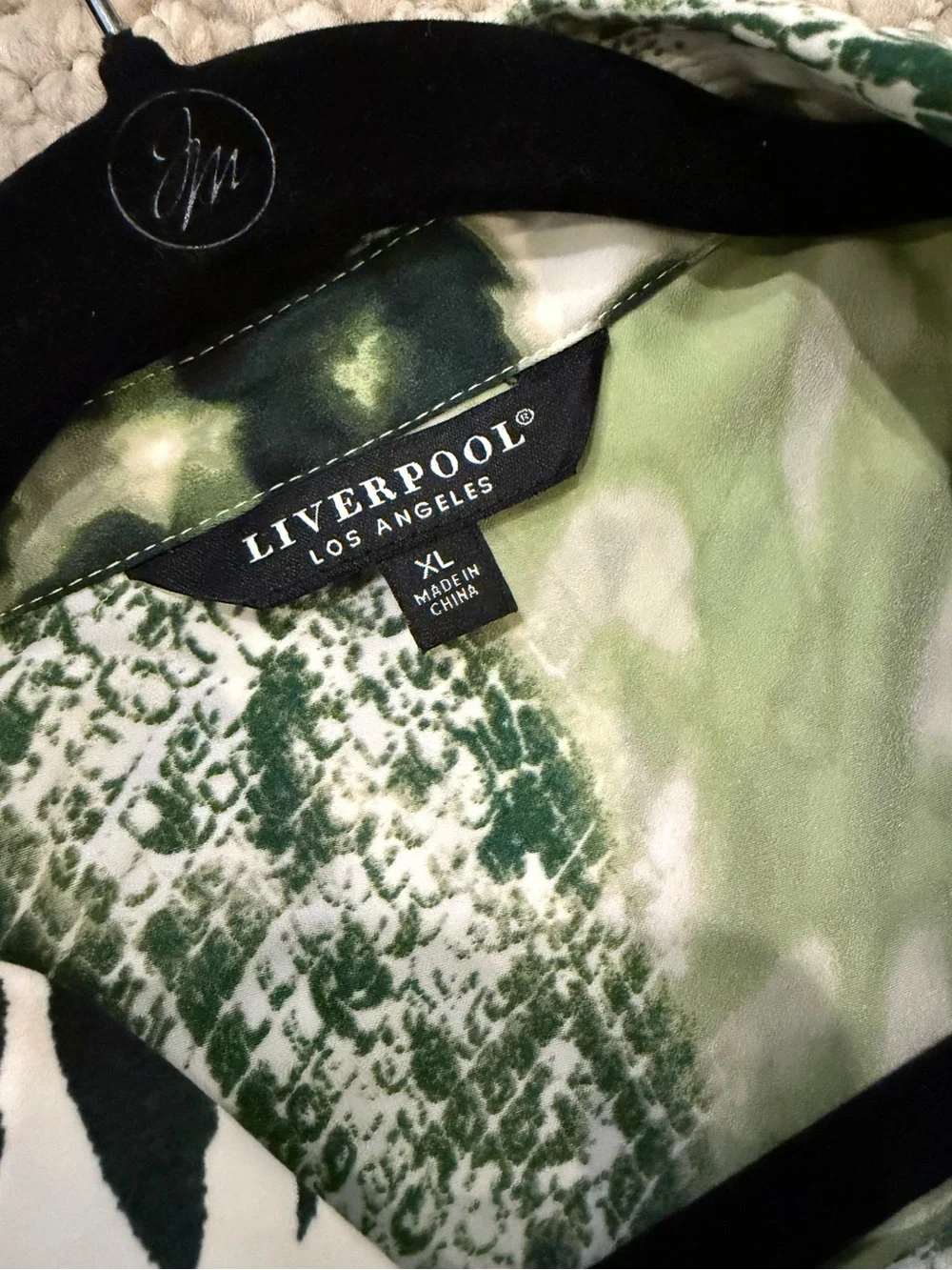 Liverpool Green and Black Animal Print Shirt